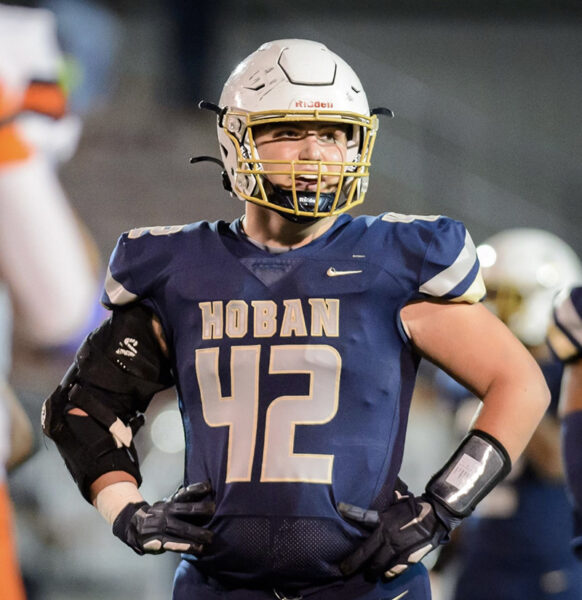 Bryce Sisak in Hoban Football uniform
